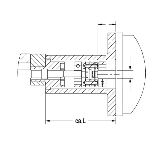 Technische Zeichnung Motoranschluss
