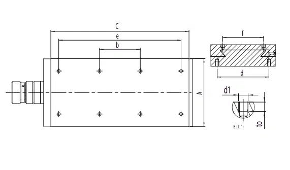 Technische Zeichnung Standard Befestigungsborbild